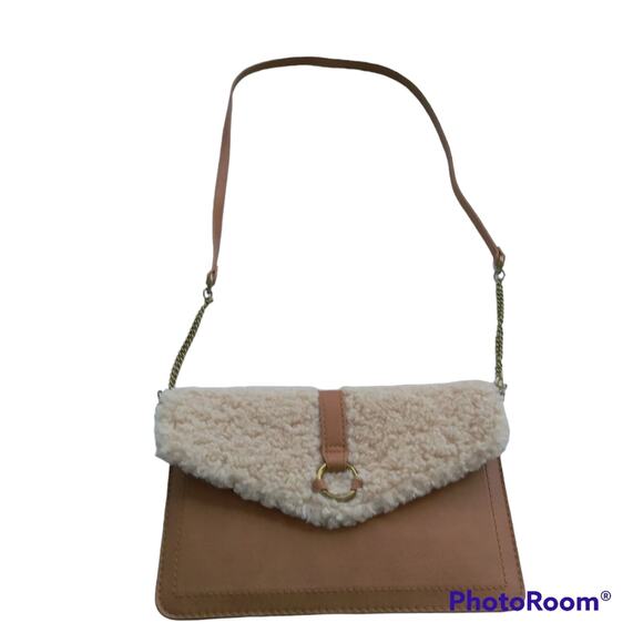 Universal Thread Handbags - Universal Thread Crossbody Tan with Sherpa Bag